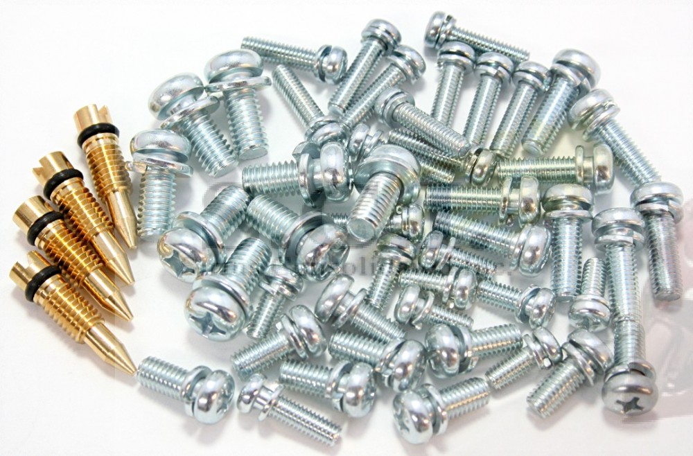 Keyster Carburetor Screw Set For Honda CB750K CB750 CB900 1978-1983 – Includes 4 Drain Screws, Brass/Steel, Made In Japan